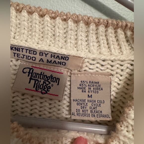 Huntington Ridge women’s sweater Sz M vintage hand knit - Picture 4 of 7